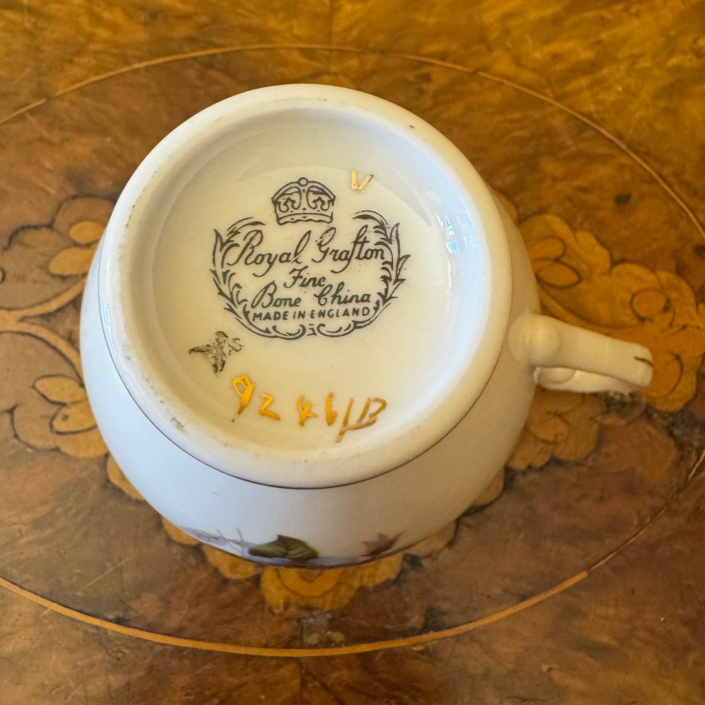 Vintage Regency Blue Floral Tea Cup