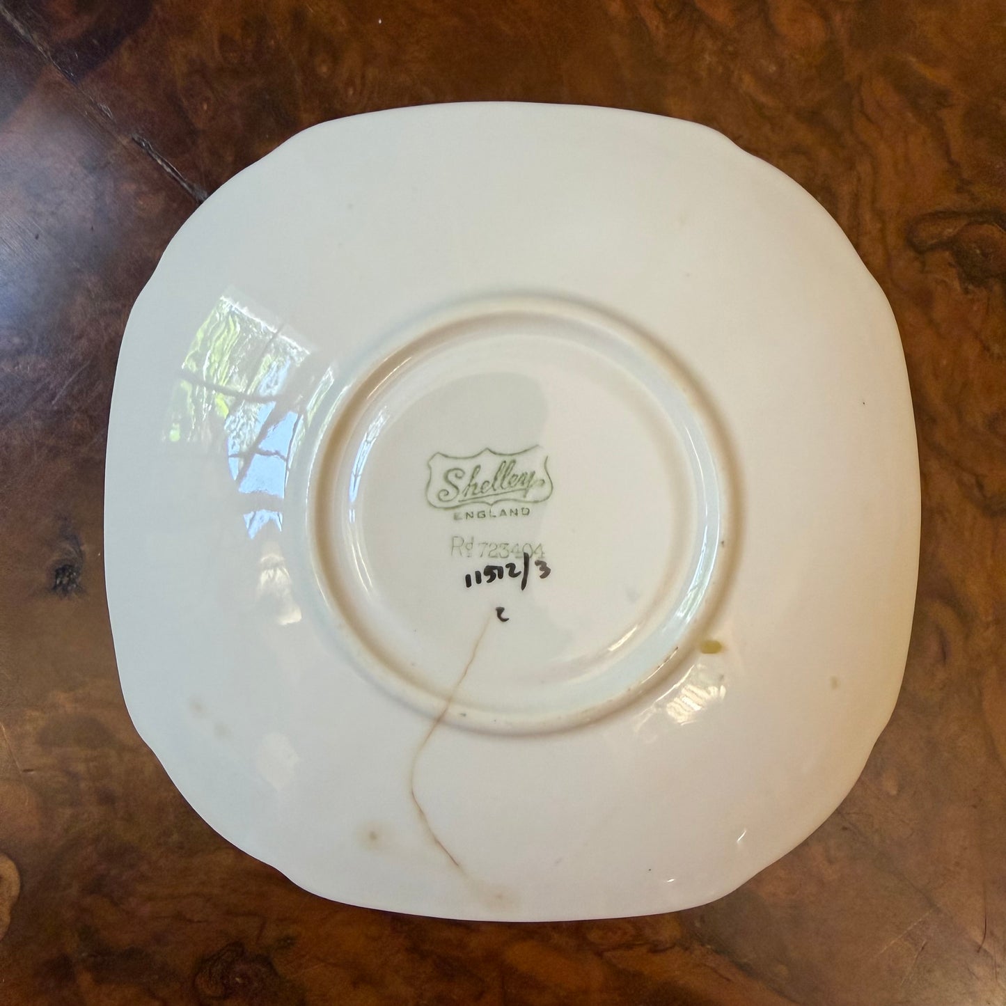 Exceptionally Rare Shelley Queen Anne Garland Of Flowers In The Yellow Tea Cup Trio Set