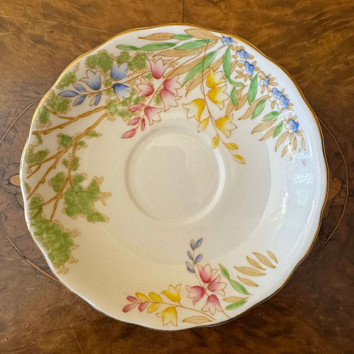 Vintage Colclough Floral Tree Print Saucer