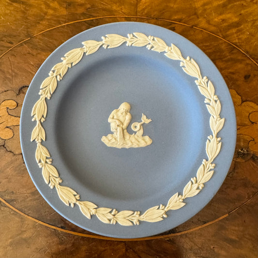 Vintage Wedgwood Blue Jasperware Aquarius Zodiac Trinket Dish