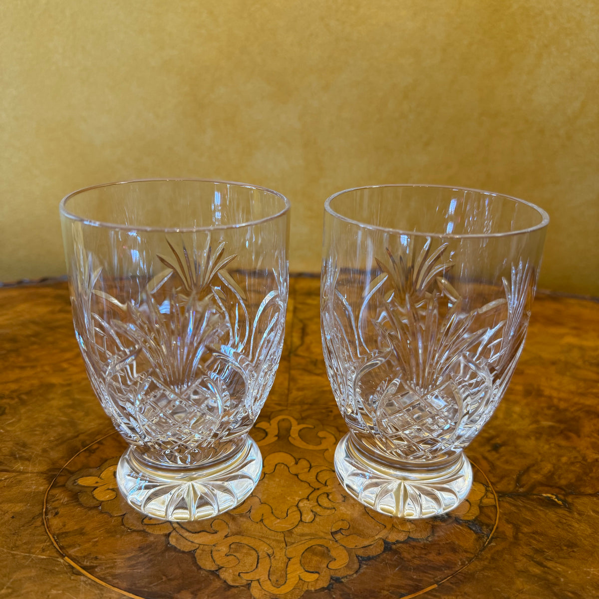 Waterford Pineapple Hospitality Crystal Glasses Pair
