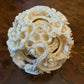 Vintage Chinese Ivory Elephants Holding A Puzzle Ball