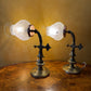 Antique Brass Wall Scone Lights Pair
