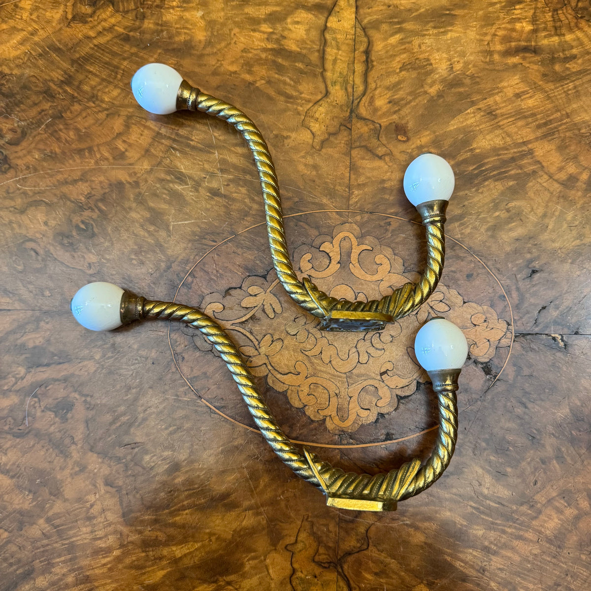 Vintage Metal Coat Hooks Pair