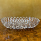 Vintage Crystal Cut Rectangle Shallow Bowl