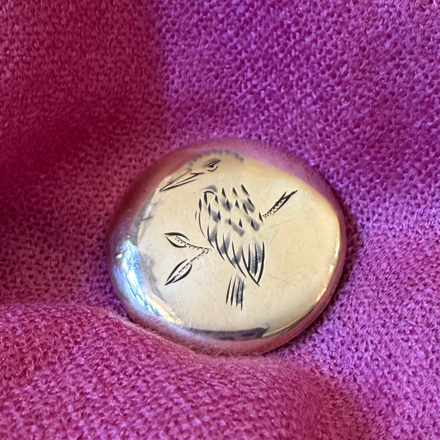Antique 9ct Rose Gold Plated Kookaburra Brooch
