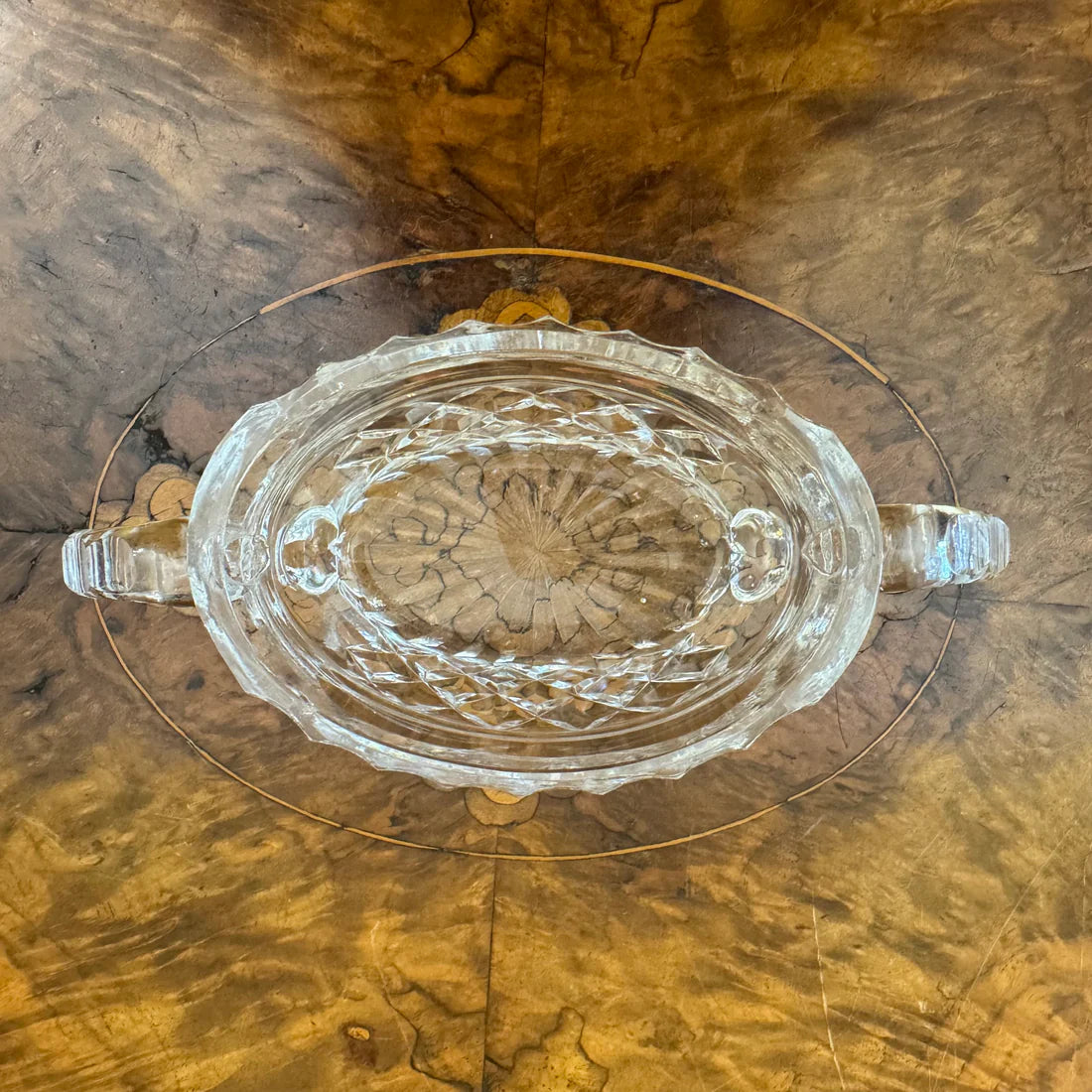Vintage Crystal Milk & Sugar Set