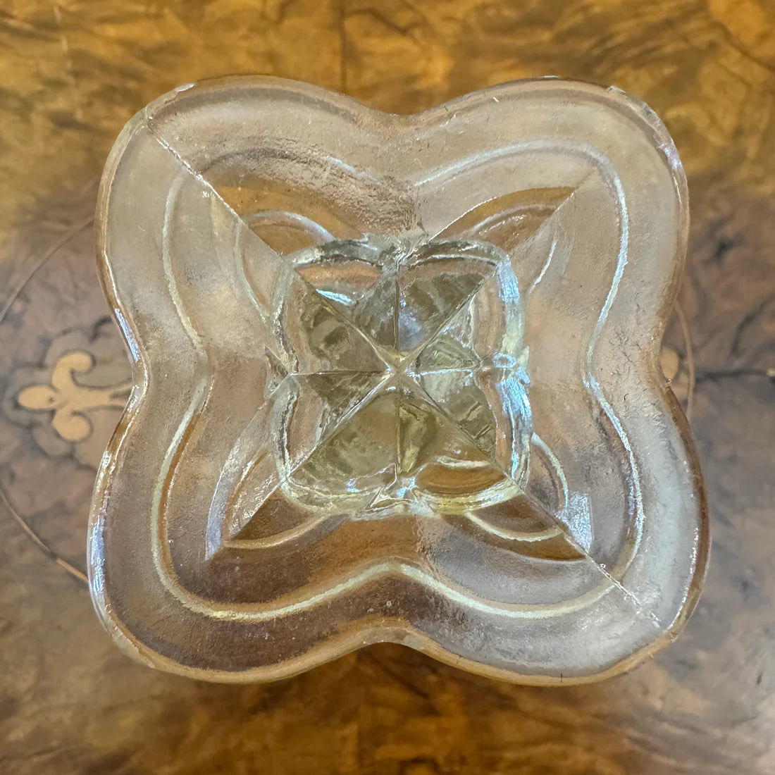 Vintage Stripe Design Glass Vase
