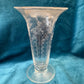 Vintage Richardson British Crystal Floral Engraved Footed Vase