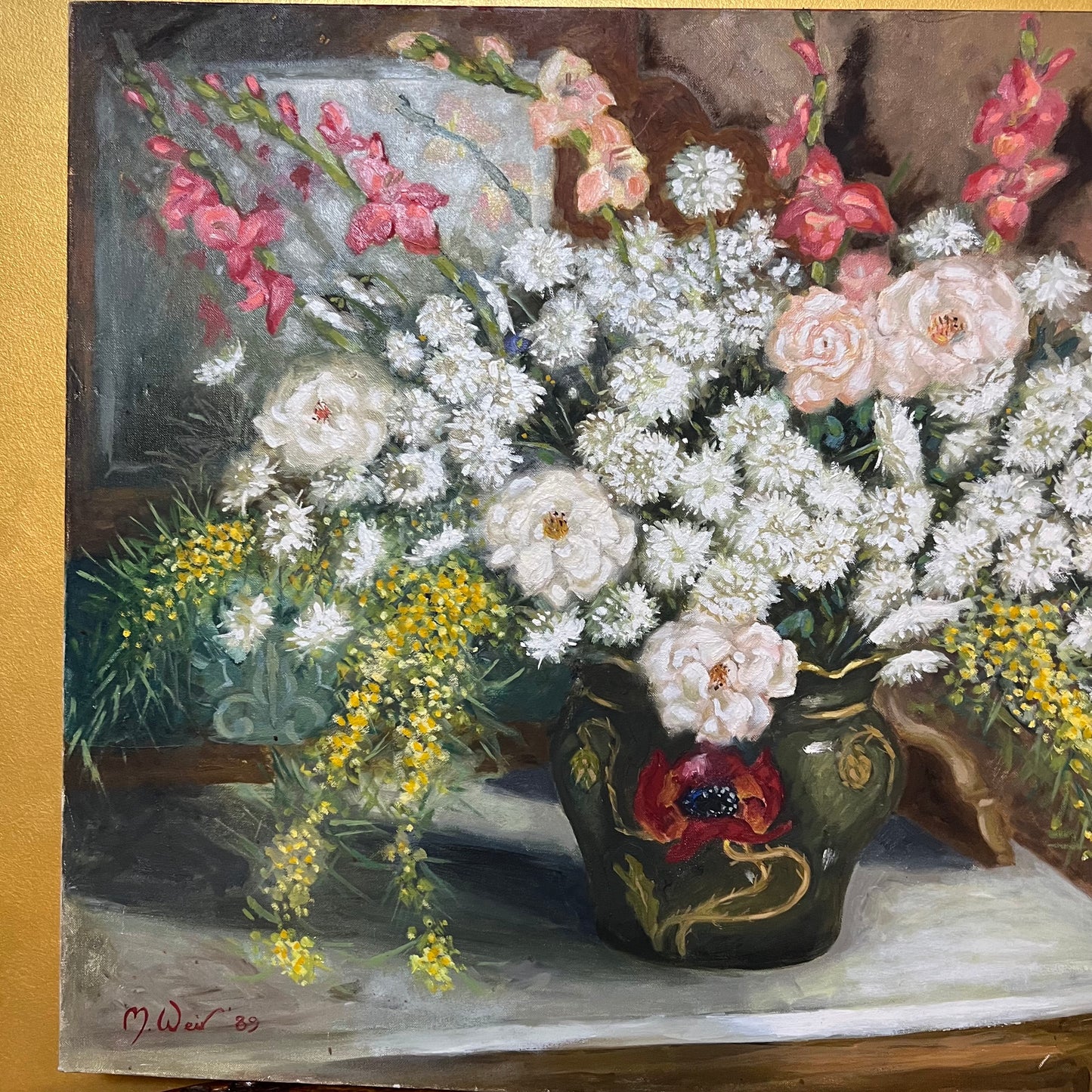 Mary Weir Floral Bouquet Vase Painting