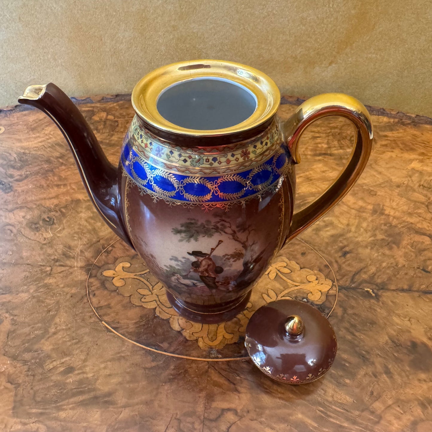 Vintage Courting Print Small Coffee Pot Display Only