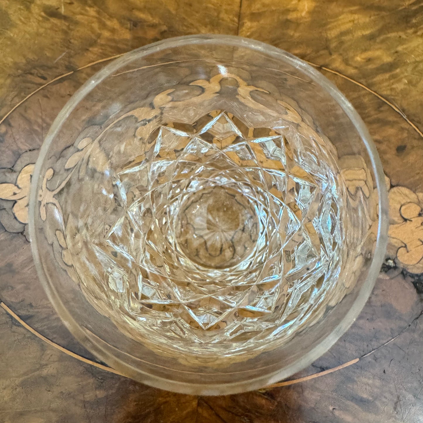 Vintage Glass Cut Tumblers Set Of Five
