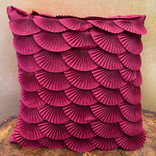 Maroon Fan Design Square Pillow