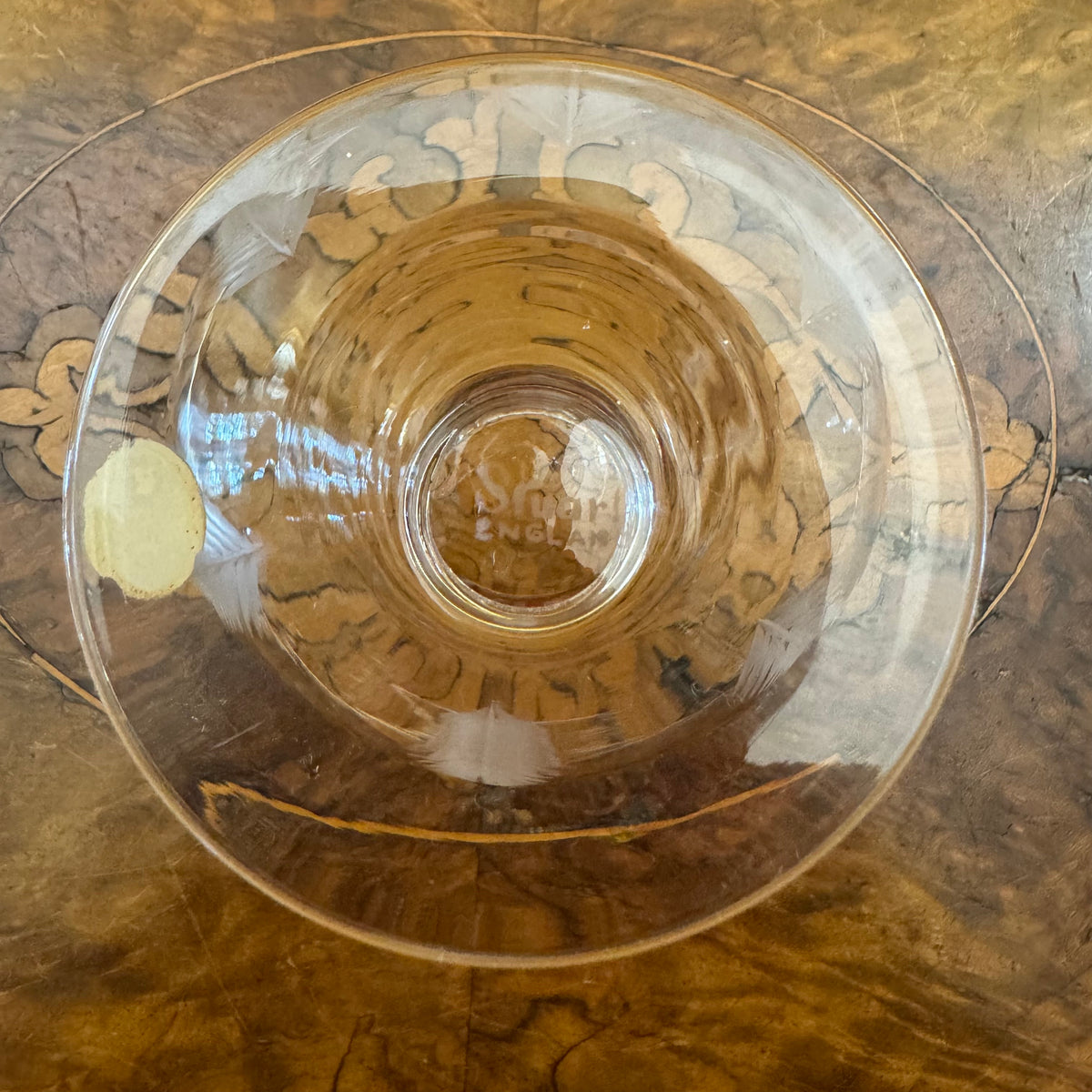 Vintage Stuart Crystal Woodchester Fern Pattern Dessert Glasses Pair