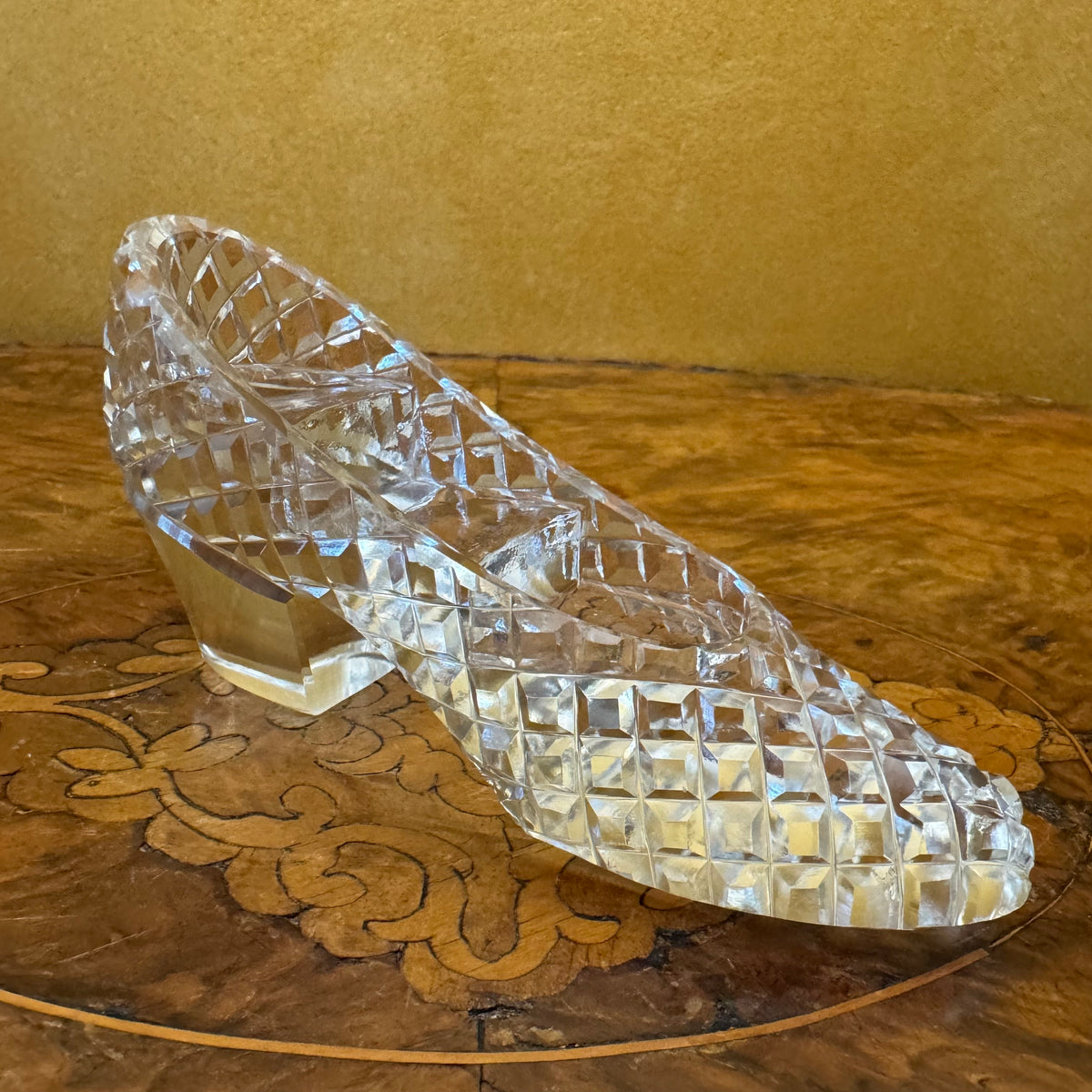 Vintage Crystal Cut Slipper Shoe