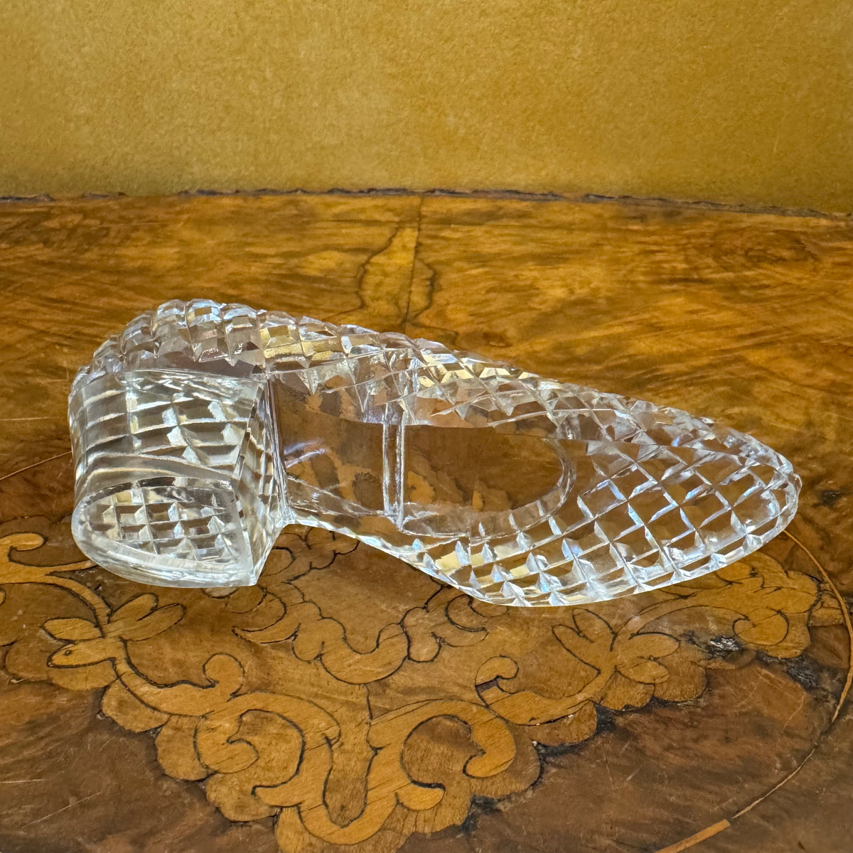 Vintage Crystal Cut Slipper Shoe