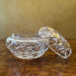 Vintage Crystal Cut Round Trinket Box