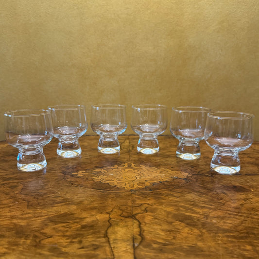 Vintage Australia Crown Corning 'Regis' Port/Liqueur Glasses with Bubble Indent Base Set Of Six
