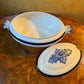 Antique Royal Doulton Flow Blue Vegetable Serving Dish With Lid