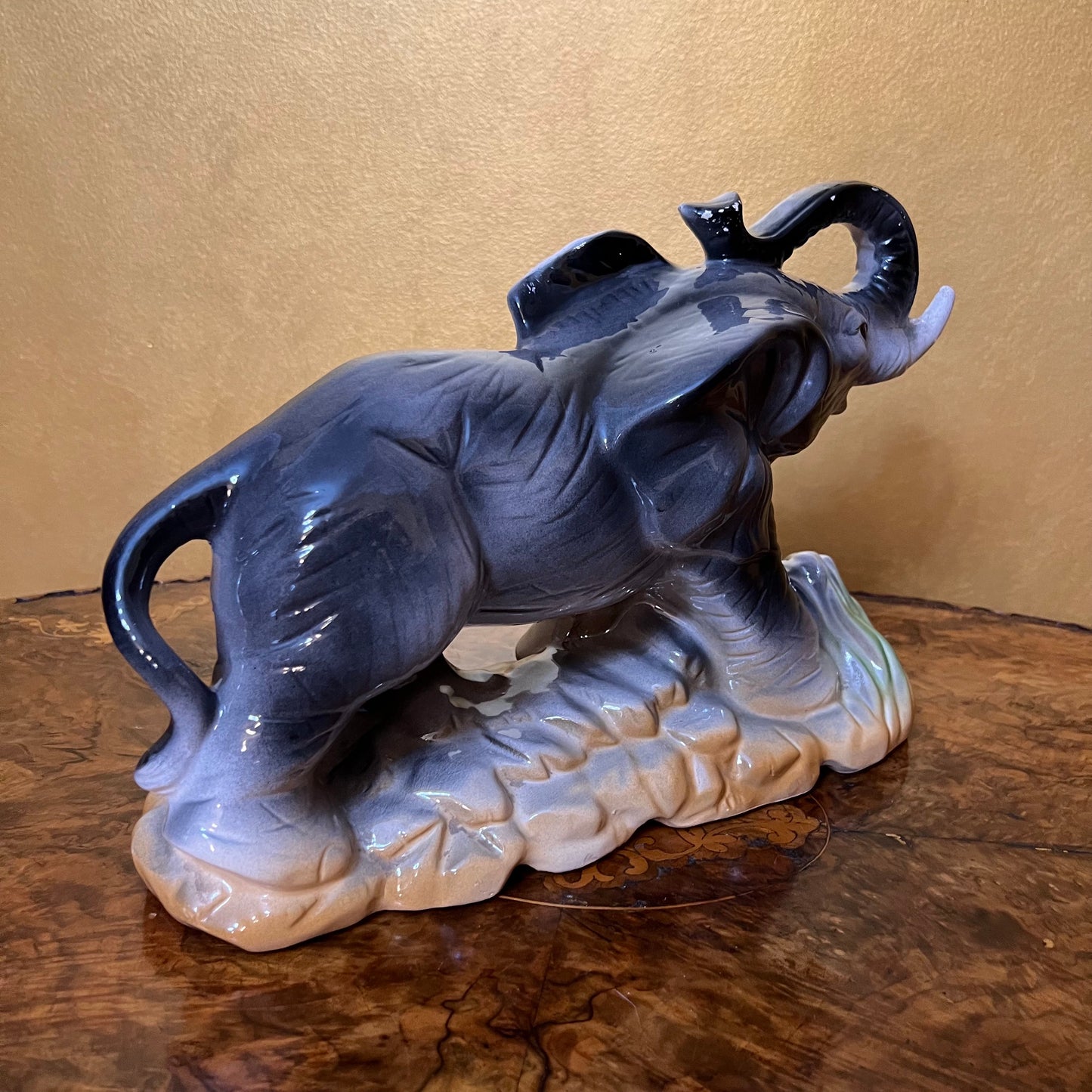 Antique Large Elephant Porcelain Ornament