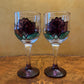 Hand-Painted Wine Glasses Pair