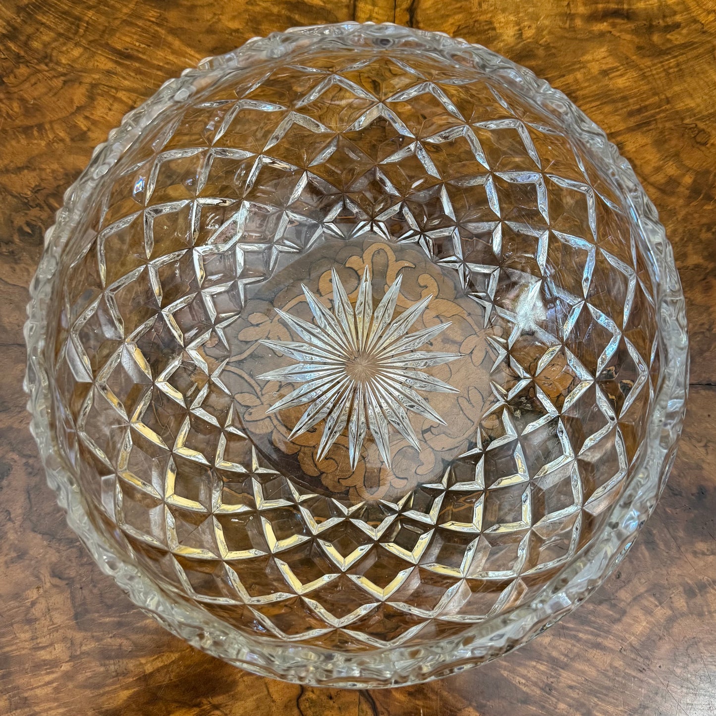 Vintage Crystal Cut Large Bowl