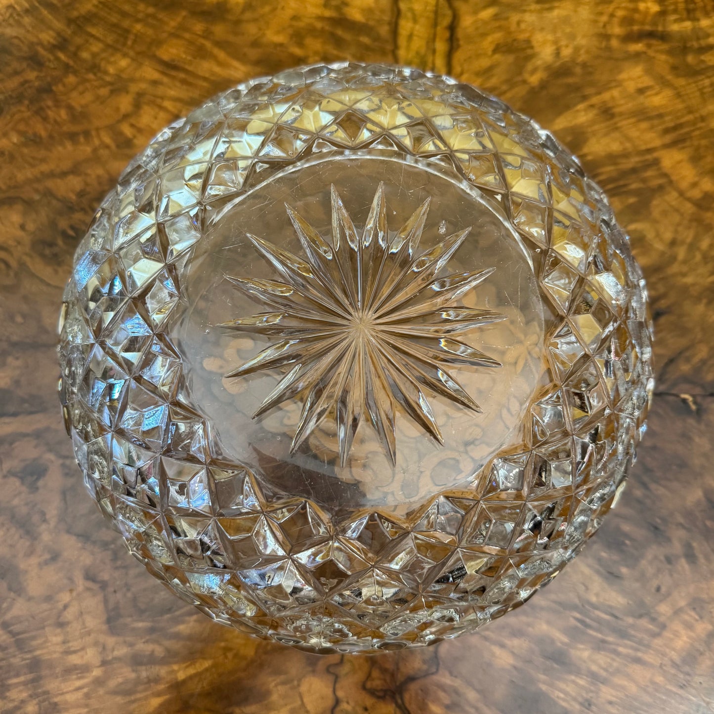 Vintage Crystal Cut Large Bowl