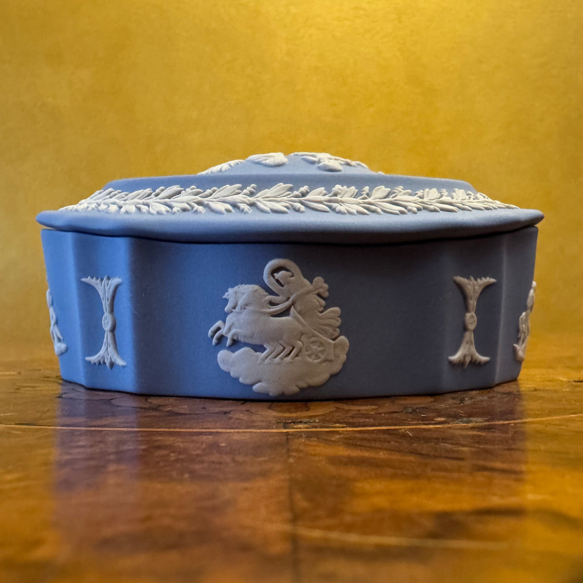 Vintage Wedgwood Jasperware Blue Cherubs Trinket Box