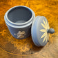 Vintage Wedgwood Blue Jasperware Dancing Hours Tea Caddy Trinket Jar