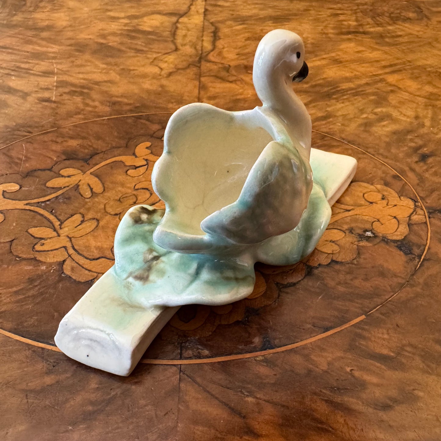 Vintage Porcelain Swan Figurine Ornament