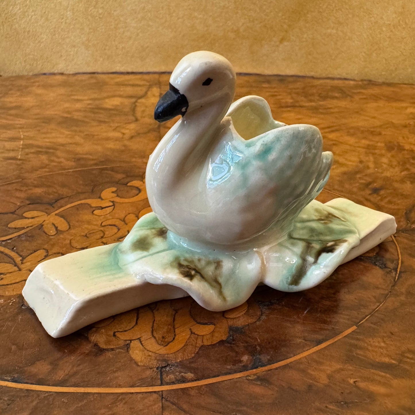 Vintage Porcelain Swan Figurine Ornament