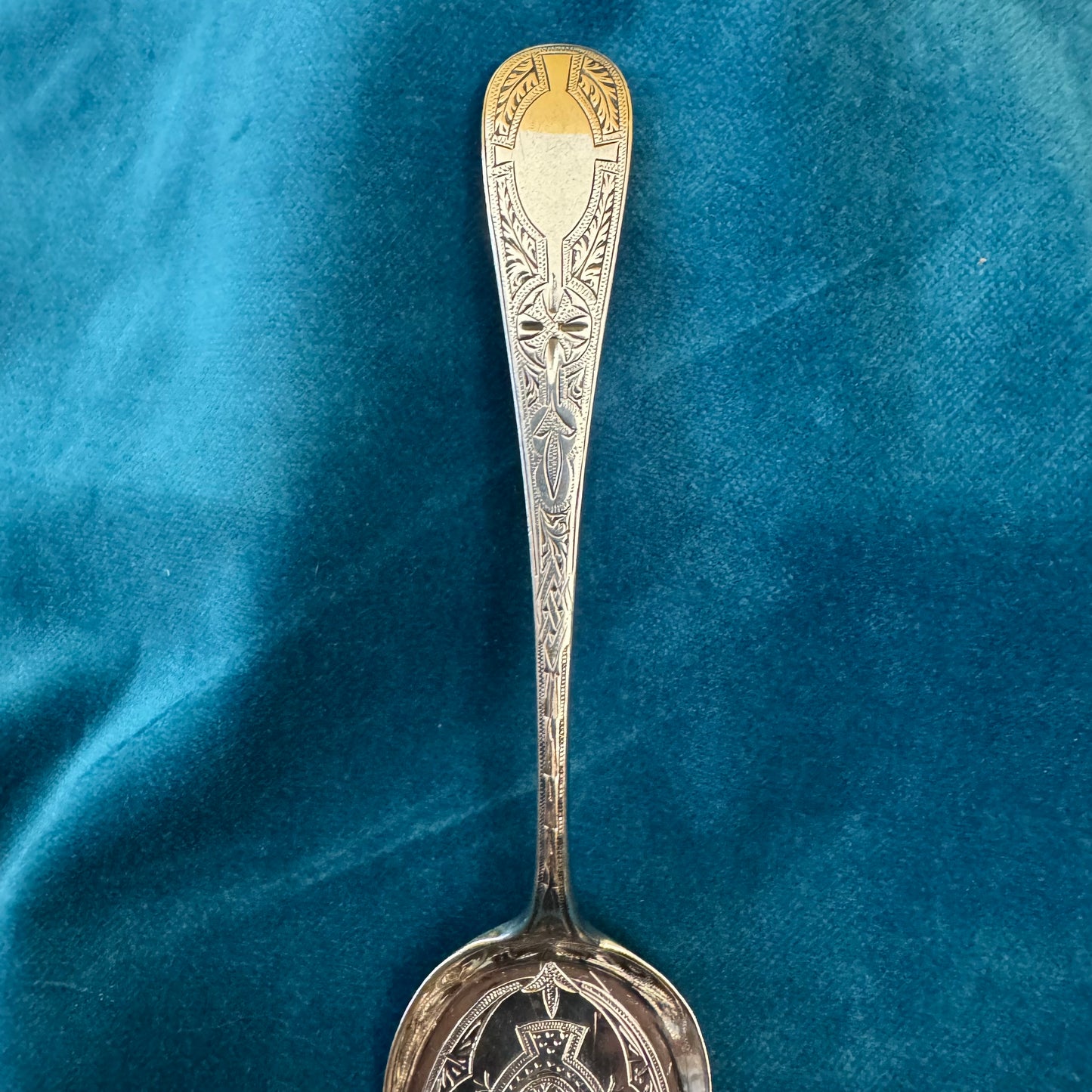 Antique 1883 Glasgow Sterling Silver Small Serving Dish Spoon