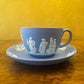 Vintage Wedgwood Blue Jasperware Tea Cup & Saucer
