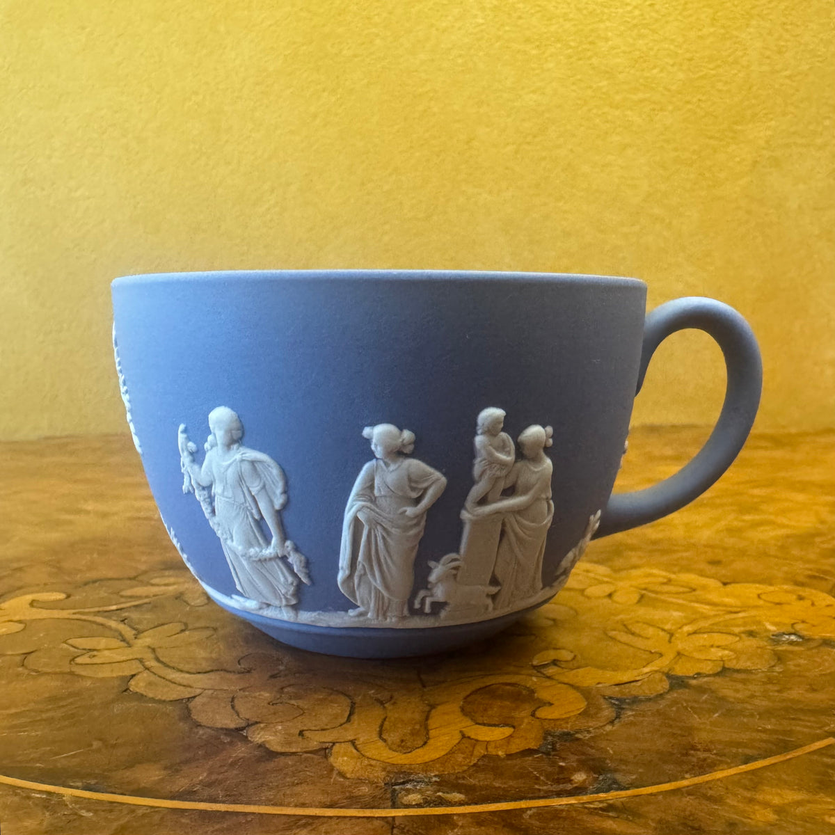 Vintage Wedgwood Blue Jasperware Tea Cup & Saucer