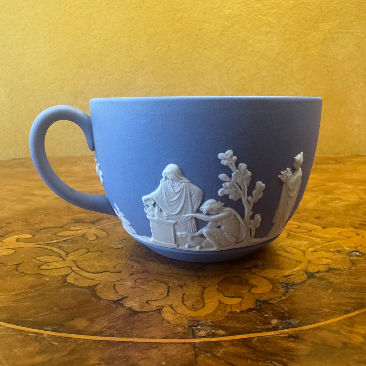 Vintage Wedgwood Blue Jasperware Tea Cup & Saucer