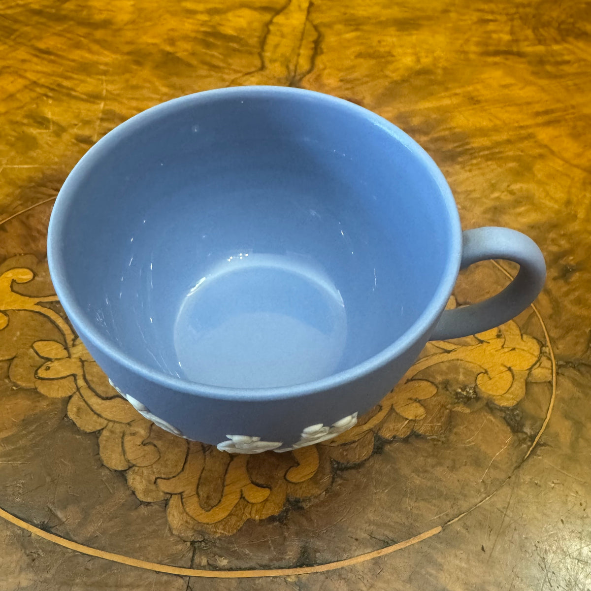 Vintage Wedgwood Blue Jasperware Tea Cup & Saucer