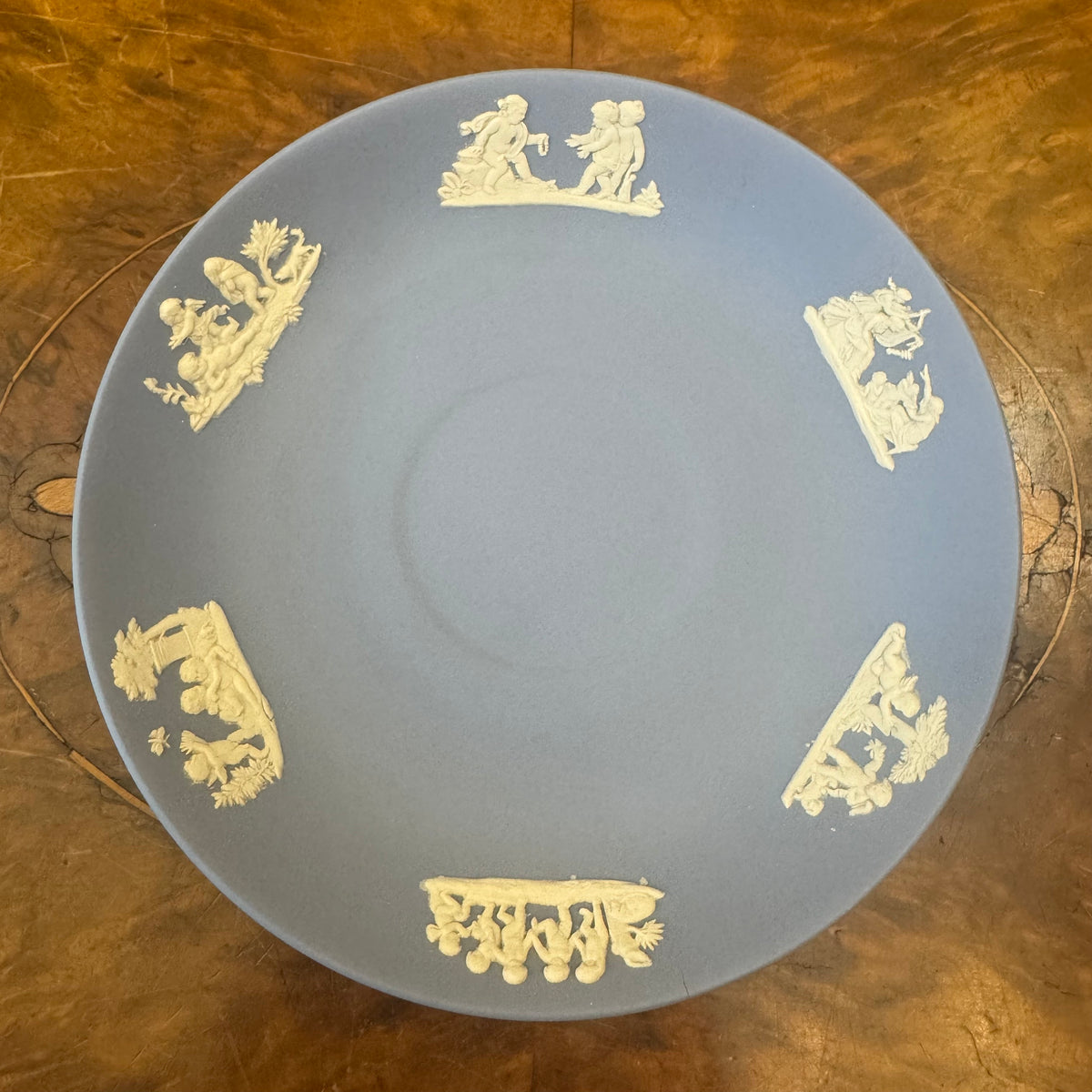 Vintage Wedgwood Blue Jasperware Tea Cup & Saucer