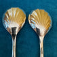 Vintage Sir John Bennett Silver Plate Shell Shaped Desserts Spoons Set Of Five