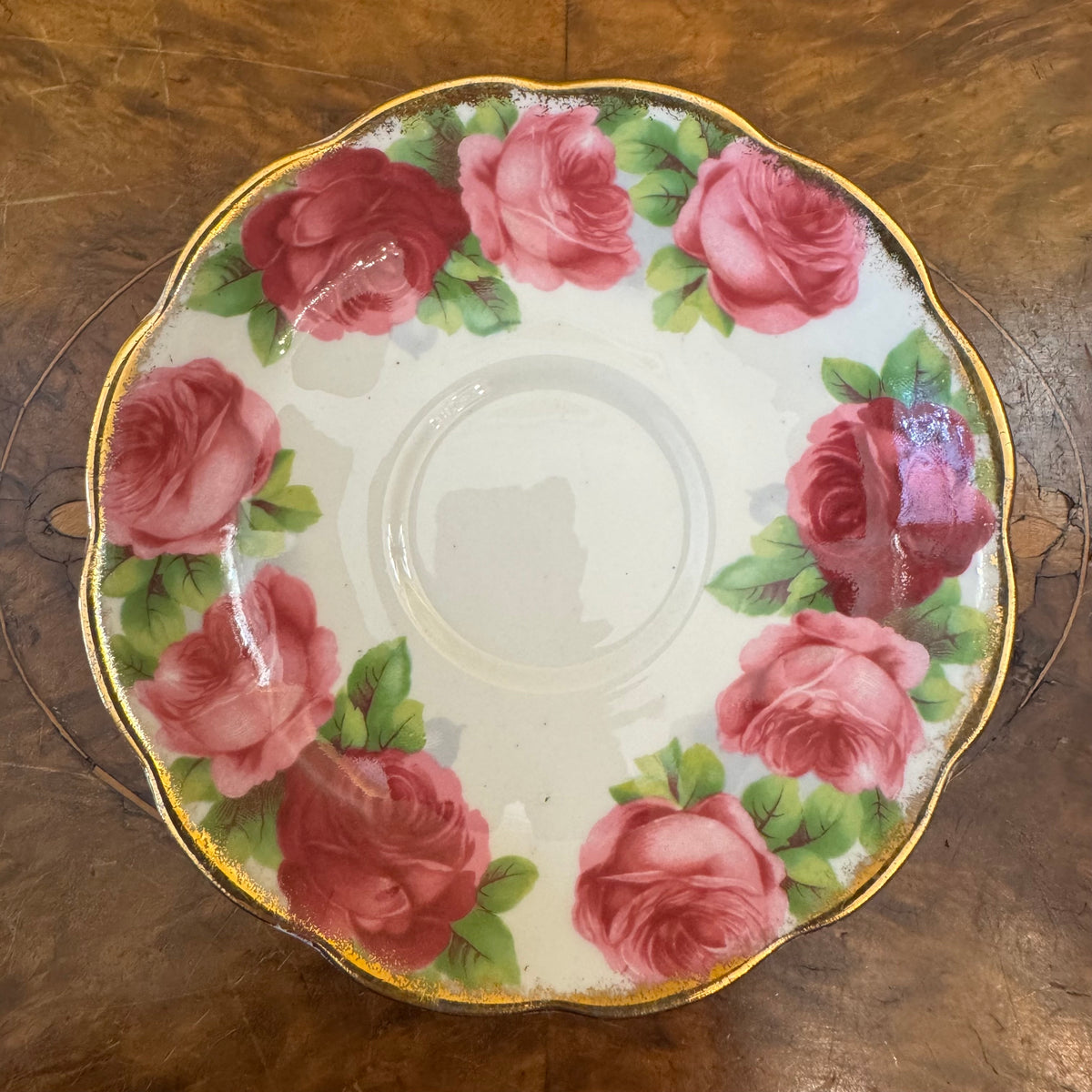 Vintage Royal Albert Old English Rose Tea Cup Trio Set