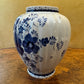 Vintage Deft Blue Blue & White Floral Lidded Vase Jar