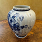 Vintage Deft Blue Blue & White Floral Lidded Vase Jar