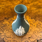 Wedgwood Teal Jasperware Desert Pea Miniature Vase