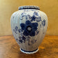 Vintage Deft Blue Blue & White Floral Lidded Vase Jar