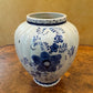 Vintage Deft Blue Blue & White Floral Lidded Vase Jar