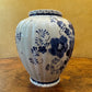Vintage Deft Blue Blue & White Floral Lidded Vase Jar