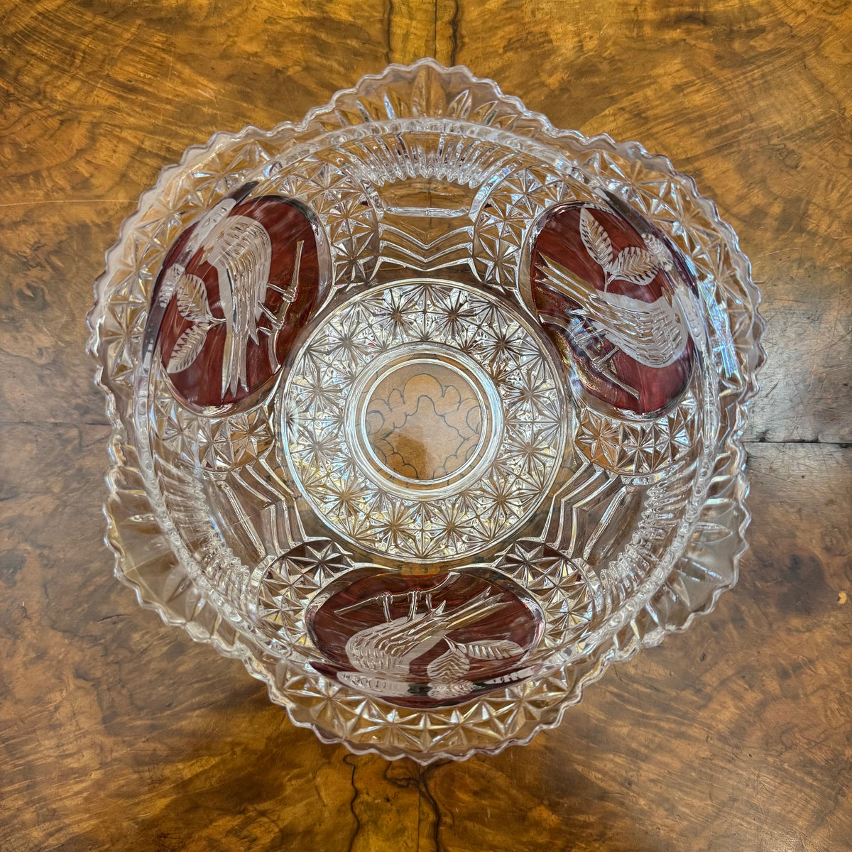 Vintage Hofbauer German Crystal Bird Candy Dish