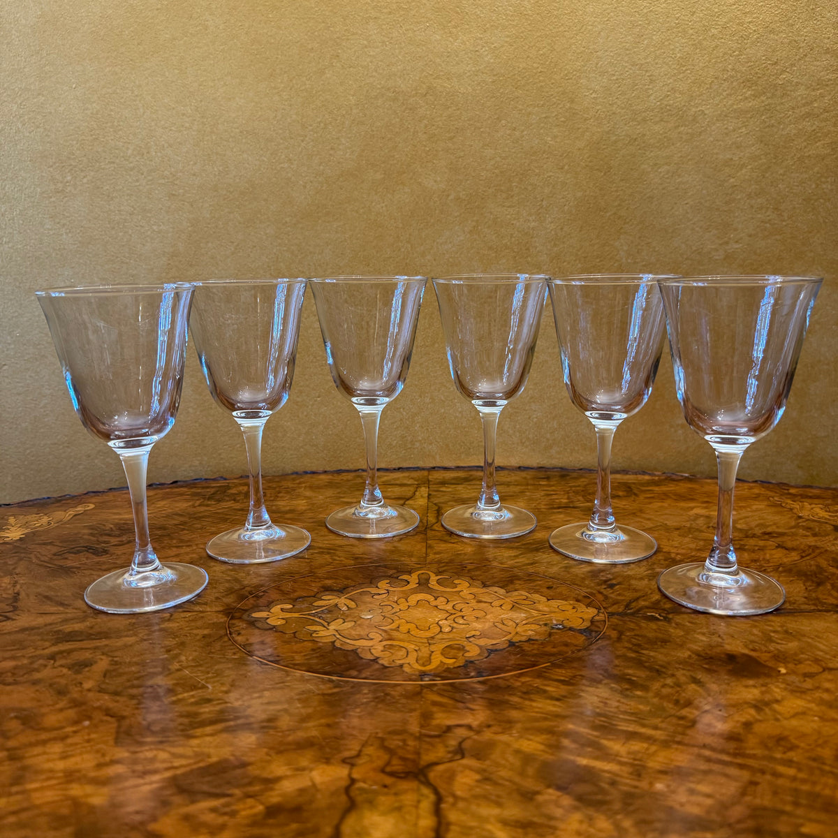 Vintage French Small Wine Glasses Set Of Six