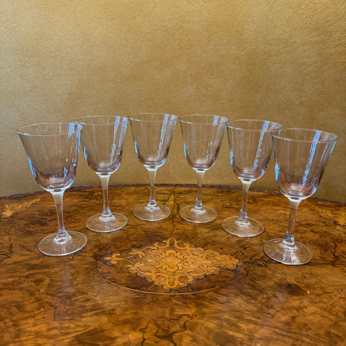 Vintage French Small Wine Glasses Set Of Six