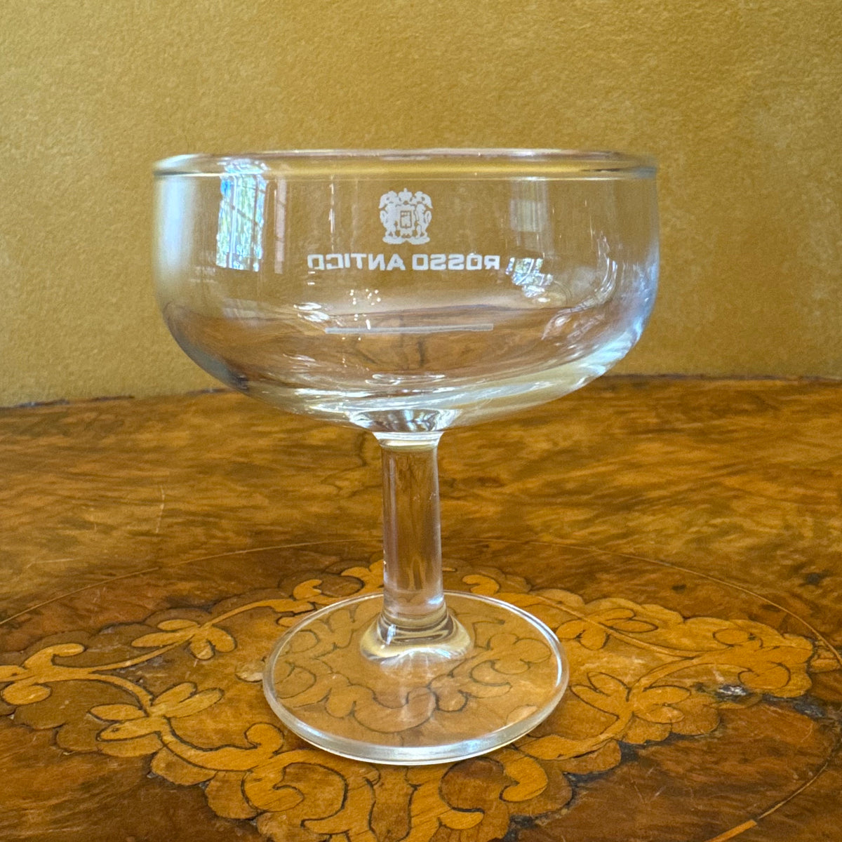 Vintage Rosso Antico Glass Champagne Coupe Glass