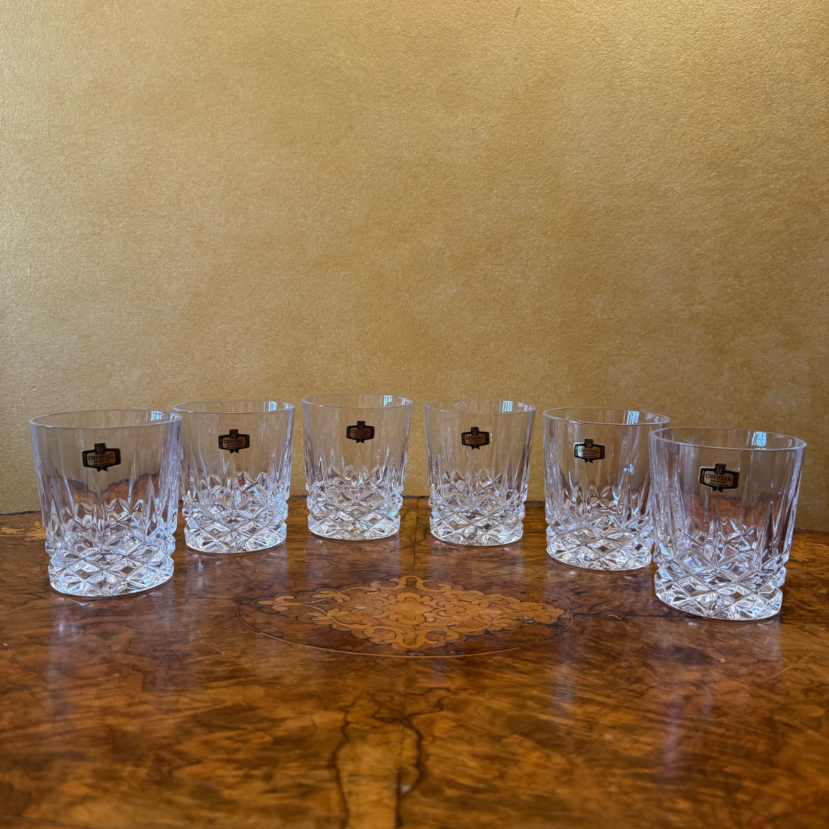 Crystal D' Adriana Zajecar Crystal Whisky Glasses Set Of Six